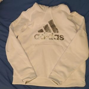 NWT ADIDAS White and Silver Hoodie